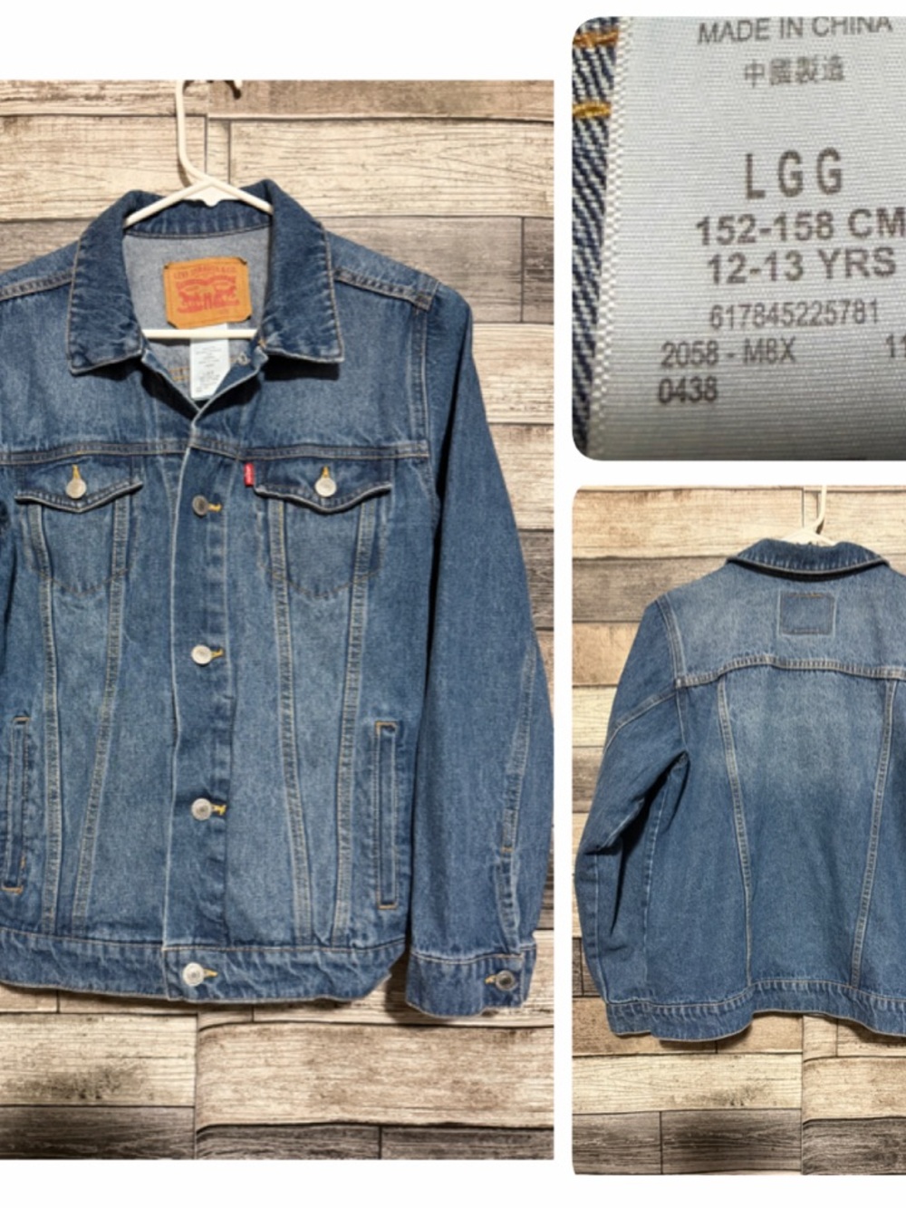 Levi’s Denim Trucker Jacket Youth Size L 12-13 Blue 100% Cotton